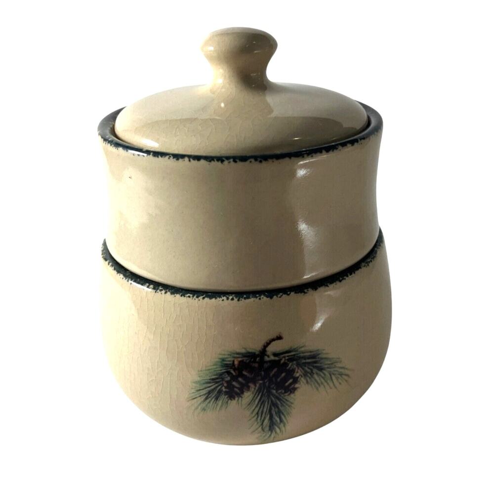 Home & Garden Party Candy Dish Rare VTG Northwoods Stoneware 3-Part Stackable